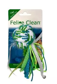 Feline Clean игрушка Dental "Мячик из каната, ленты и перья" для кошек