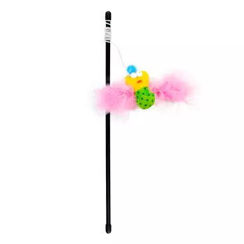 EBI игрушка для кошек удочка дразнилка с букашкой Happy me (40 см., Зеленая)