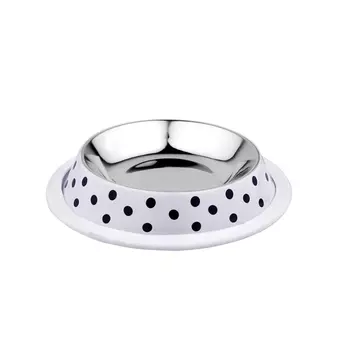 DUVO+ миска для животных металлическая нескользящая Деко (1 л., Белая)