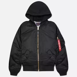 Мужская куртка бомбер Alpha Industries MA-1 Natus Hooded, цвет чёрный, размер S