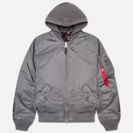 Мужская куртка бомбер Alpha Industries MA-1 Natus Hooded, цвет серый, размер S