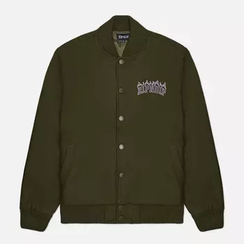Мужская куртка бомбер RIPNDIP Inferno Varsity, цвет зелёный, размер XL