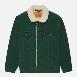 Мужская куртка Levi's Type III Sherpa Trucker, цвет зелёный, размер S
