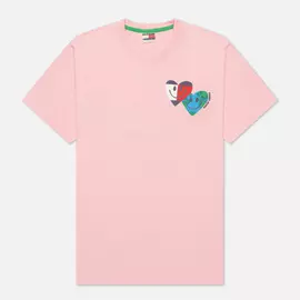 Мужская футболка Tommy Jeans Luv The World Heart Face, цвет розовый, размер XXL