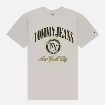Мужская футболка Tommy Jeans Relaxed Luxe Varsity 2, цвет белый, размер XL