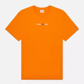 Мужская футболка Tommy Jeans Small Text Logo Embroidery, цвет оранжевый, размер S