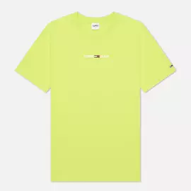 Мужская футболка Tommy Jeans Small Text Logo Embroidery, цвет зелёный, размер XL