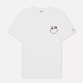 Мужская футболка Tommy Jeans Smiley Badge Graphic, цвет белый, размер M