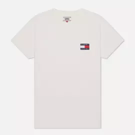 Мужская футболка Tommy Jeans Tommy Badge Regular Fit, цвет белый, размер XL