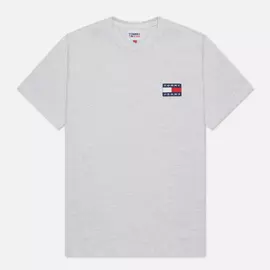 Мужская футболка Tommy Jeans Tommy Badge Regular Fit, цвет серый, размер M