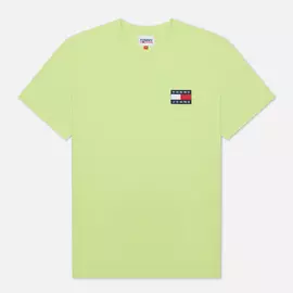 Мужская футболка Tommy Jeans Tommy Badge Regular Fit, цвет зелёный, размер L