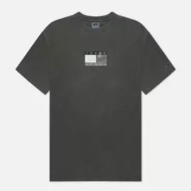 Мужская футболка Tommy Jeans Tonal Flag Faded Organic Cotton, цвет чёрный, размер L