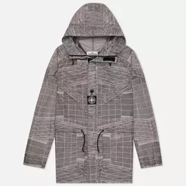 Мужская куртка парка Stone Island Reflective Grid Lamy-TC, цвет серый, размер XL