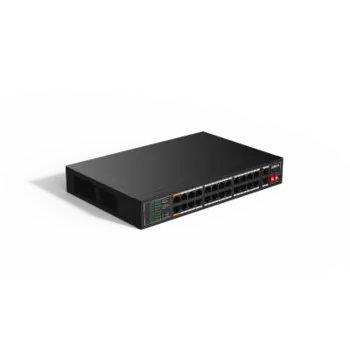 Коммутатор Dahua SF1026LP, кол-во портов: 24x100 Мбит/с, кол-во SFP/uplink: RJ-45 2x1 Гбит/с, установка в стойку, PoE: 24x60 Вт (макс. 190 Вт) (DH-SF1026LP)