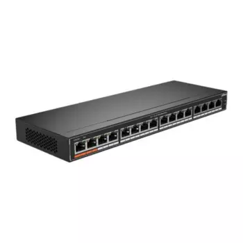 Коммутатор Dahua SG1016P, кол-во портов: 16x1 Гбит/с, установка в стойку, PoE: 16x15 Вт (макс. 190 Вт) (DH-SG1016P)