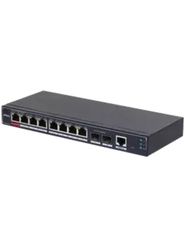 Коммутатор Dahua SG4010P-2F, управляемый, кол-во портов: 8x1 Гбит/с, кол-во SFP/uplink: SFP 2x1 Гбит/с, установка в стойку, PoE: 8x90 Вт (макс. 110 Вт) (DH-SG4010P-2F)