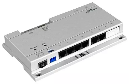 Коммутатор Dahua VTNS1060A, POE, поддержка до 6 домофонов, белый (DH-VTNS1060A)