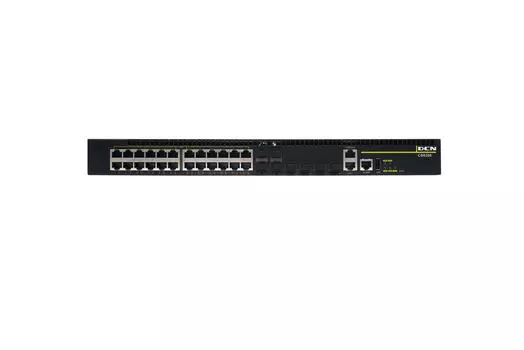 Коммутатор DCN CS6200-28X-P-EI(R2), управляемый, кол-во портов: 20x1 Гбит/с, combo RJ-45/SFP 4x1 Гбит/с, кол-во SFP/uplink: SFP+ 4x10 Гбит/с, установка в стойку, PoE: 20x30Вт (макс. 375Вт) (CS6200-28X-P-EI(R2))