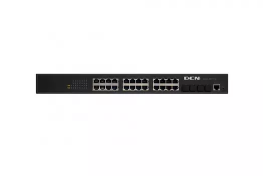 Коммутатор DCN S4600-28X-P-SI, управляемый, кол-во портов: 24x1 Гбит/с, кол-во SFP/uplink: SFP+ 4x10 Гбит/с, установка в стойку, PoE: 24x30Вт (макс. 370Вт) (S4600-28X-P-SI)