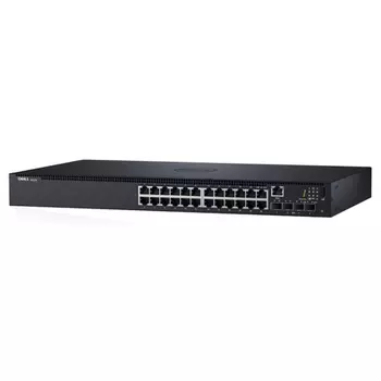 Коммутатор DELL N1524P (210-AEVY), управляемый, кол-во портов: 24x1000 Мбит/сек, 4x10 Гбит/с, установка в стойку