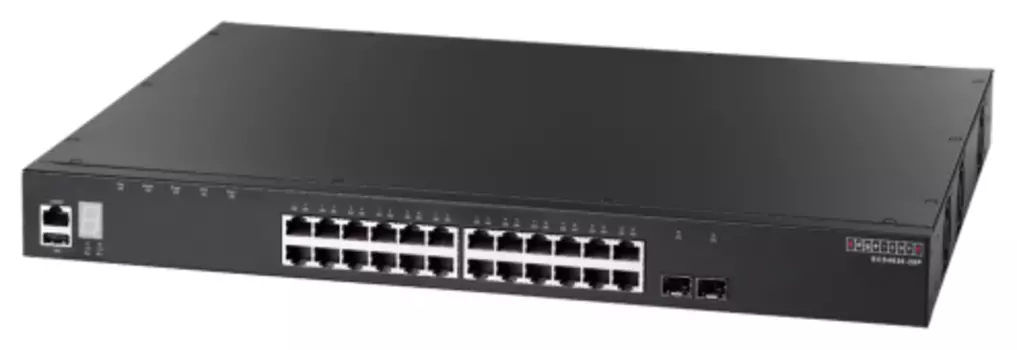 Коммутатор Edge-corE ECS4620-28P, управляемый, кол-во портов: 24x1 Гбит/с, кол-во SFP/uplink: SFP+ 2x10 Гбит/с, установка в стойку, PoE: 24x30 Вт (макс. 410 Вт) (ECS4620-28P)