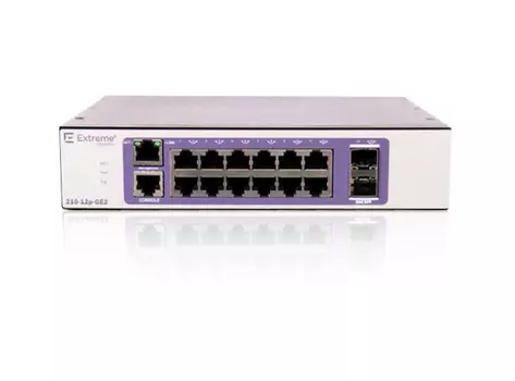 Коммутатор Extreme Networks 220-Series 220-12P-10GE2, управляемый, кол-во портов: 12x1 Гбит/с, кол-во SFP/uplink: SFP+ 2x10 Гбит/с, PoE: 12x30Вт (макс. 123Вт) (16561)