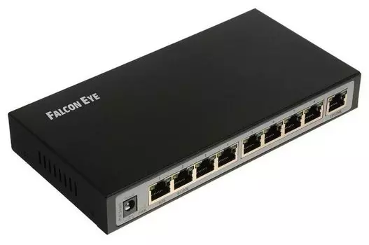 Коммутатор Falcon Eye FE-108E-POE, кол-во портов: 8x100 Мбит/с, кол-во SFP/uplink: RJ-45 1x100 Мбит/с, PoE: 8x15.4 Вт (макс. 120 Вт) (00-00103033)