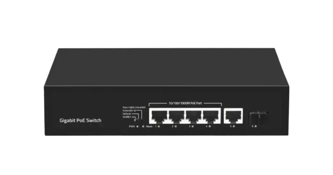 Коммутатор Nikomax (Gigalink) GL-SW-G005-04P(BT), кол-во портов: 4x1 Гбит/с, кол-во SFP/uplink: SFP 2x1 Гбит/с, PoE: 4x60 Вт (макс. 120 Вт) (GL-SW-G005-04P(BT))