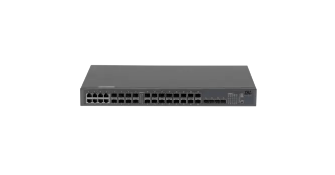 Коммутатор Nikomax (Gigalink) GL-SW-G201-28SC, управляемый, кол-во портов:, SFP 24x1 Гбит/с, кол-во SFP/uplink: SFP+ 4x10 Гбит/с, установка в стойку (GL-SW-G201-28SC)