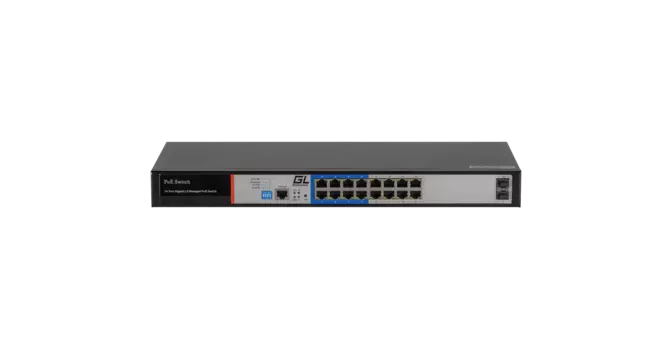 Коммутатор Nikomax (Gigalink) GL-SW-G205-16P, кол-во портов: 16x1 Гбит/с, SFP 2x1 Гбит/с, установка в стойку, PoE (макс. 250Вт)