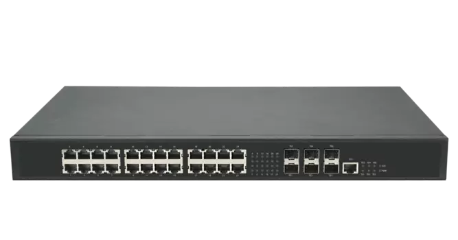 Коммутатор Nikomax (Gigalink) GL-SW-G302-30TC, управляемый, кол-во портов: 24x2.5 Гбит/с, кол-во SFP/uplink: SFP+ 6x10 Гбит/с, установка в стойку (GL-SW-G302-30TC)