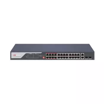 Коммутатор Hikvision DS-3E0326P-E(C), кол-во портов: 24x100 Мбит/с, кол-во SFP/uplink: combo RJ-45/SFP 2x1 Гбит/с, установка в стойку, PoE: 24x30 Вт (макс. 370 Вт) (DS-3E0326P-E(C))
