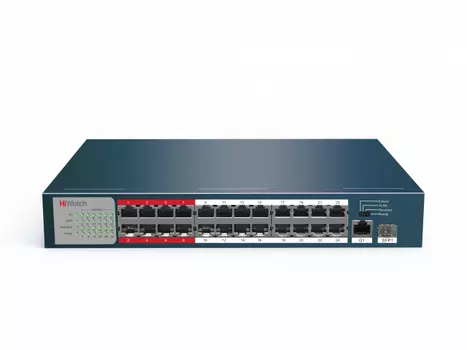 Коммутатор HiWatch DS-S2624P(B), кол-во портов: 24x1 Гбит/с, SFP 1x1 Гбит/с, установка в стойку, PoE: 24x30Вт (макс. 230Вт) (DS-S2624P(B))