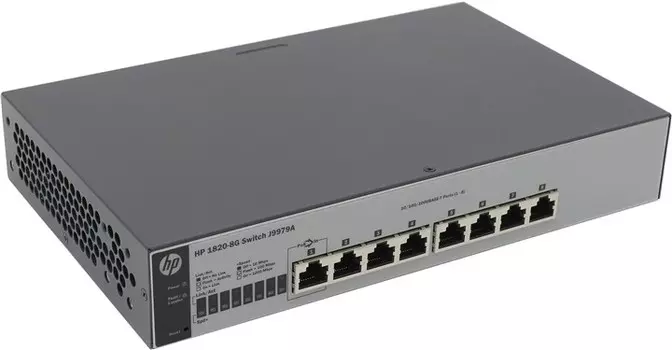 Коммутатор HPE 1820-8G, управляемый, кол-во портов: 8x1 Гбит/с, установка в стойку (J9979A)