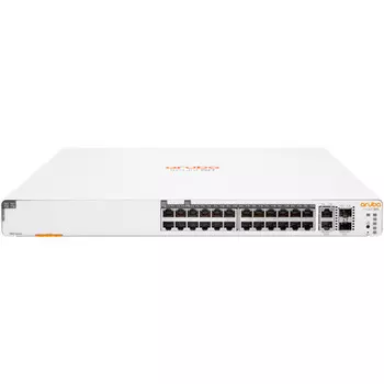 Коммутатор HPE Instant on 1960 , управляемый, кол-во портов: 24x1 Гбит/с, SFP+ 2x10 Гбит/с, кол-во SFP/uplink: RJ-45 2x10 Гбит/с, установка в стойку, PoE: 24x60Вт (макс. 370Вт) (JL807A)