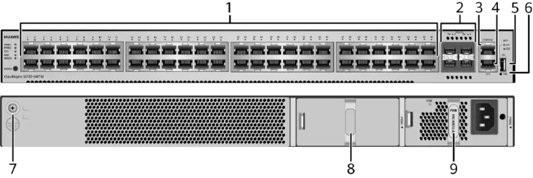 Коммутатор Huawei S5735-S48T4X N1-M-LIC, управляемый, кол-во портов: 48x1 Гбит/с, кол-во SFP/uplink: SFP+ 4x10 Гбит/с, установка в стойку (98010941-88035WTE)