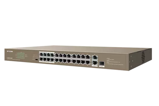 Коммутатор IP-Com (Tenda) F1126P-24-250W, кол-во портов: 24x100 Мбит/с, кол-во SFP/uplink: RJ-45 2x1 Гбит/с, установка в стойку, PoE: 24x30Вт (макс. 230Вт) (F1126P-24-250W)