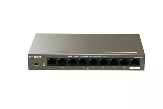 Коммутатор IP-Com G1109P-8-102W, кол-во портов: 9x1 Гбит/с, PoE (макс. 92 Вт) (G1109P-8-102W)