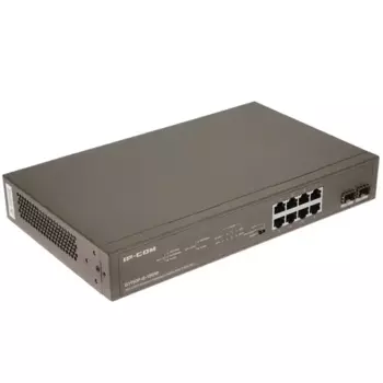 Коммутатор IP-COM G1110P-8-150W, кол-во портов: 8x1 Гбит/с, кол-во SFP/uplink: SFP 2x1 Гбит/с, установка в стойку, PoE: 8x30Вт (макс. 130Вт) (G1110P-8-150W)