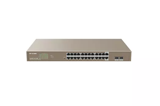 Коммутатор IP-Com G3326P-24-410W, управляемый, кол-во портов: 24x1 Гбит/с, кол-во SFP/uplink: SFP 2x1 Гбит/с (макс. 370Вт) (G3326P-24-410W)