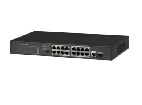 Коммутатор IVIDEON NBLS-1716H, кол-во портов: 16x100 Мбит/с, кол-во SFP/uplink: combo RJ-45/SFP 1x1 Гбит/с, установка в стойку, PoE (макс. 135Вт) (NBLS-1716H)