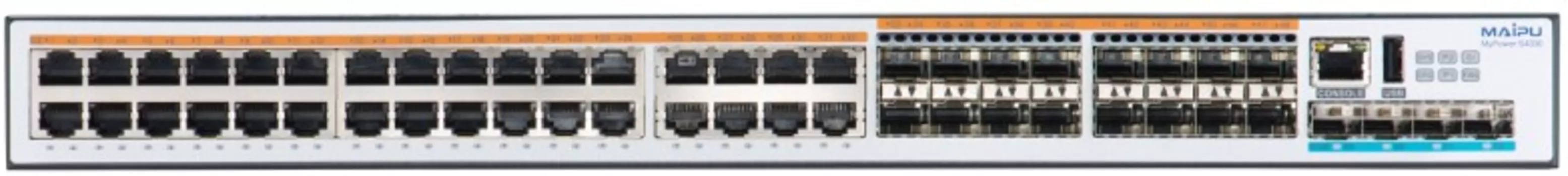 Коммутатор Maipu S4330-54TGXF, управляемый, кол-во портов: 32x1 Гбит/с SFP 16x1, кол-во SFP/uplink: SFP+ 4x10 Гбит/с, установка в стойку (S4330-54TGXF)