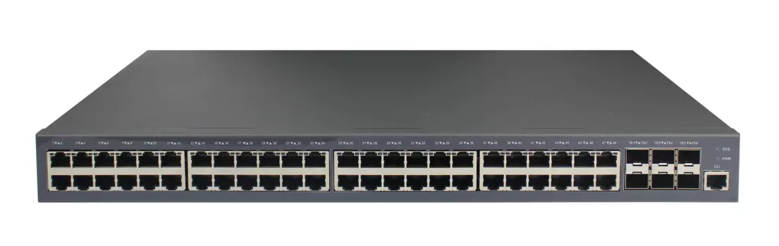 Коммутатор Nikomax (Gigalink) GL-SW-G204-54P, управляемый, кол-во портов: 48x1 Гбит/с, кол-во SFP/uplink: SFP+ 6x10 Гбит/с, установка в стойку, PoE: 48x30Вт (макс. 370Вт) ( GL-SW-G204-54P)