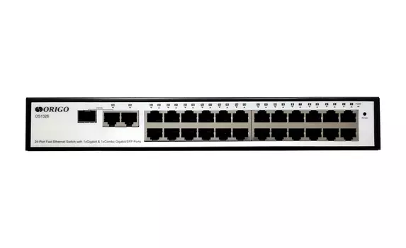 Коммутатор ORIGO OS1326, управляемый, кол-во портов: 24x100 Мбит/с, кол-во SFP/uplink: combo RJ-45/SFP 2x1 Гбит/с, установка в стойку (OS1326/A1A)