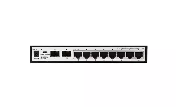 Коммутатор ORIGO OS2210F/A1A, кол-во портов: 8x1 Гбит/с, кол-во SFP/uplink: SFP 2x1 Гбит/с (OS2210F/A1A)