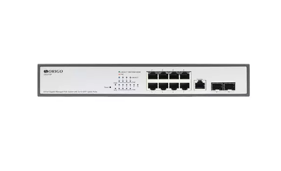 Коммутатор ORIGO OS3110P/135W, управляемый, кол-во портов: 8x1 Гбит/с, кол-во SFP/uplink: SFP 2x1 Гбит/с, установка в стойку, PoE: 8x30 Вт (макс. 135 Вт) (OS3110P/135W/A1A)
