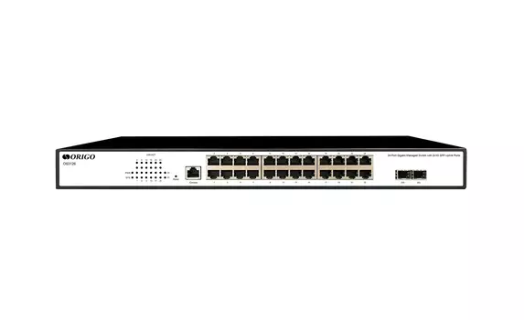 Коммутатор ORIGO OS3126, управляемый, кол-во портов: 24x1000, кол-во SFP/uplink: SFP 2x1 Гбит/с, установка в стойку (OS3126/A1A)