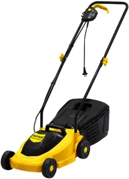 Колесная газонокосилка Huter ELM-1300/33, электрическая, 1.3 кВт, ширина скашивания 33 см, высота скашивания 2 см-5.5 см, объем травосборника 30л., 7.94 кг (70/4/18)