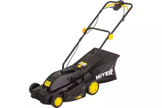 Колесная газонокосилка Huter ELM-1600T, электрическая, 1.6 кВт, ширина скашивания 42 см, высота скашивания 2 см-5.5 см, объем травосборника 45л., 13.4 кг (70/4/21)