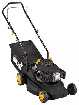 Колесная газонокосилка Huter GLM-3.5LT, бензиновая, 4 л.с., ширина скашивания 42см, высота скашивания 25мм-75мм, объем травосборника 40 л